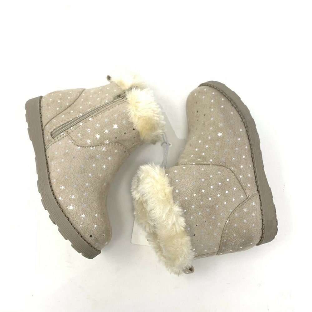 Cat & Jack Tan Oriole Shearling Boots - Picture 3 of 5